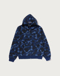 COLOR CAMO HEAVY WASHED CROPPED FIT ZIP HOODIE MENS