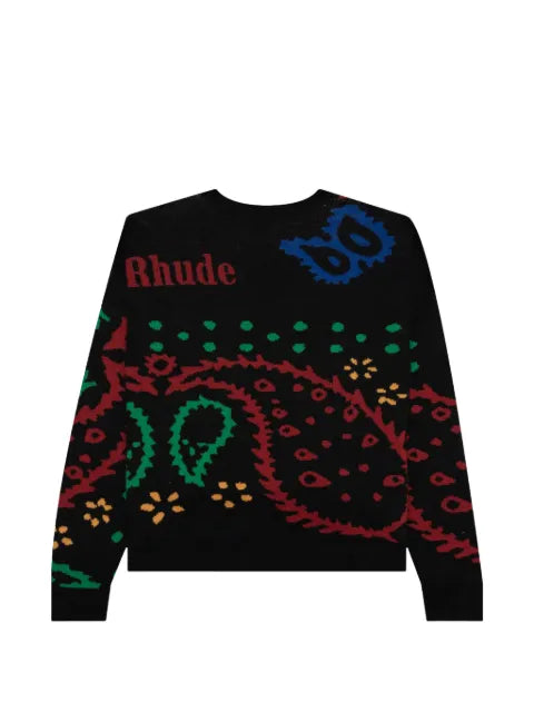 RHUDE bandana knit crewneck sweater