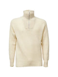 AMARANTO  ribbed half-zip sweater