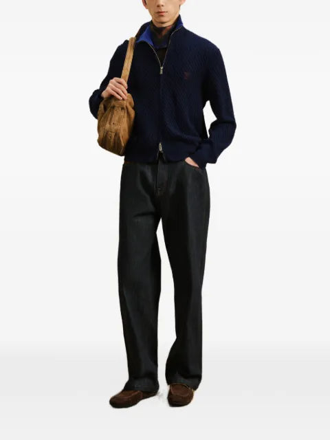 CROQUIS cable-knit zip-up cardigan