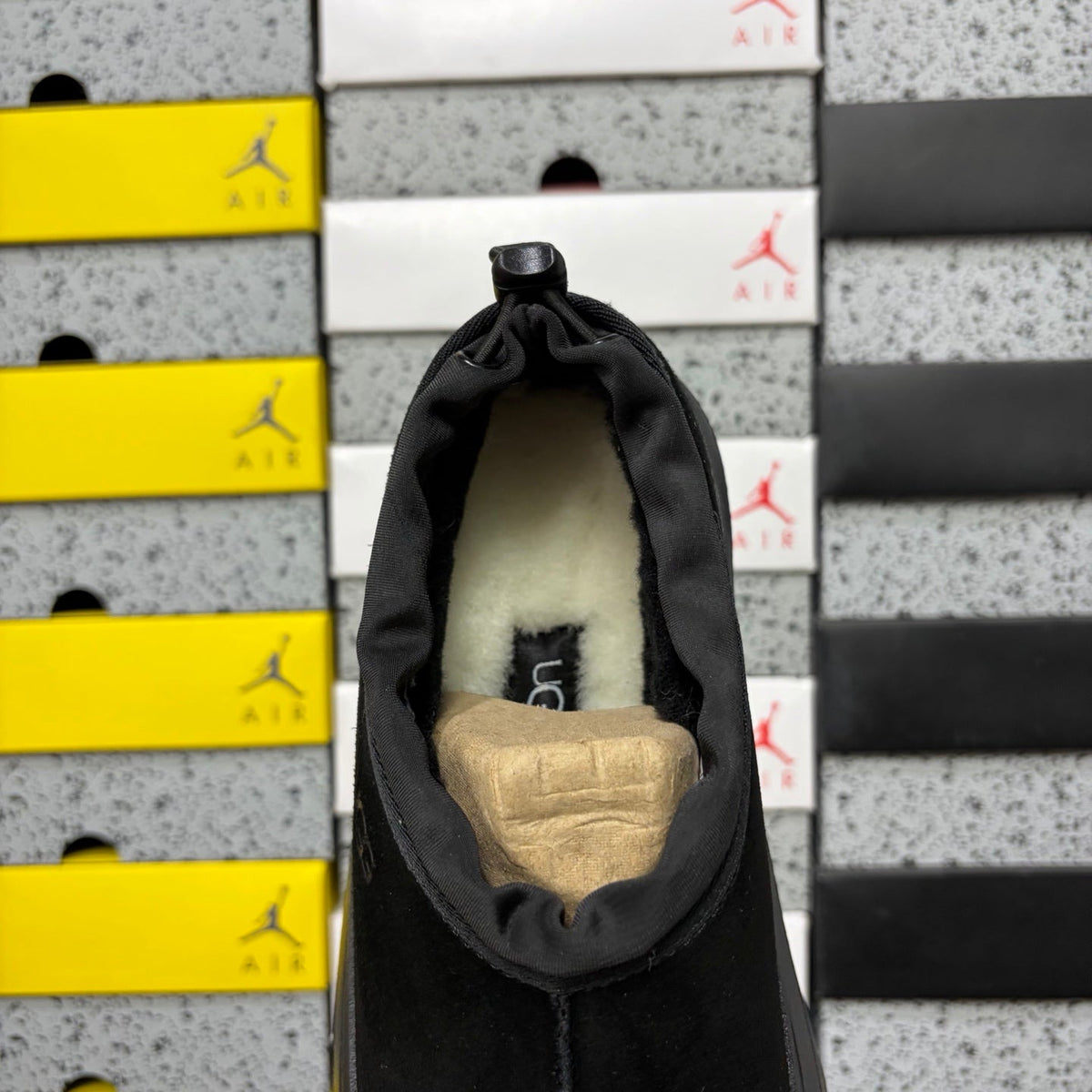 UGG Tasman Weather Hybrid Slip-On – Waterproof Suede Shoe with Shearling Lining, Cinch Drawstring & All-Terrain Lug Sole in Black