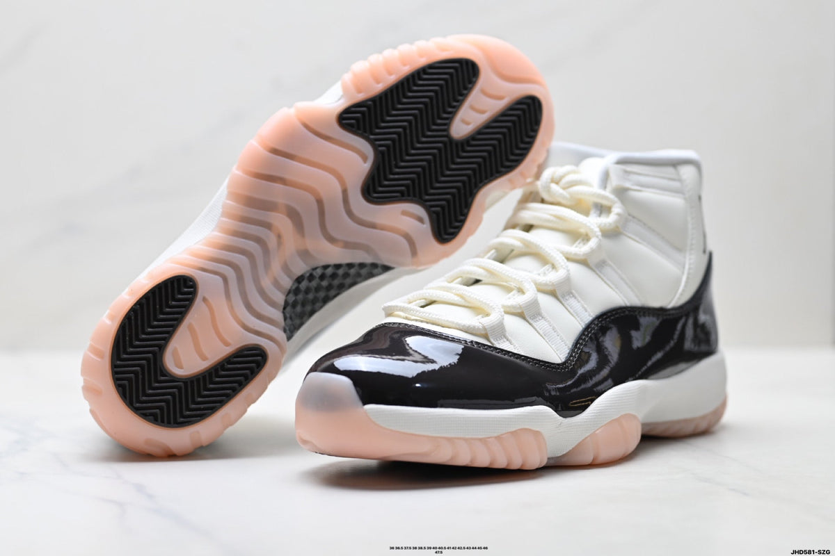 Air Jordan 11 Retro White Black and Pink Unisex Sneakers Style 21