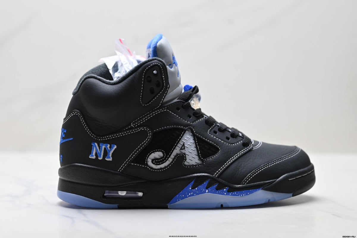 Air Jordan 5 Retro Black Royal Blue White Sneakers