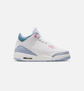 Air Jordan 3 Retro Cobalt Bliss Grade School Shoes - White Cobalt Bliss Football Grey Pink Glow