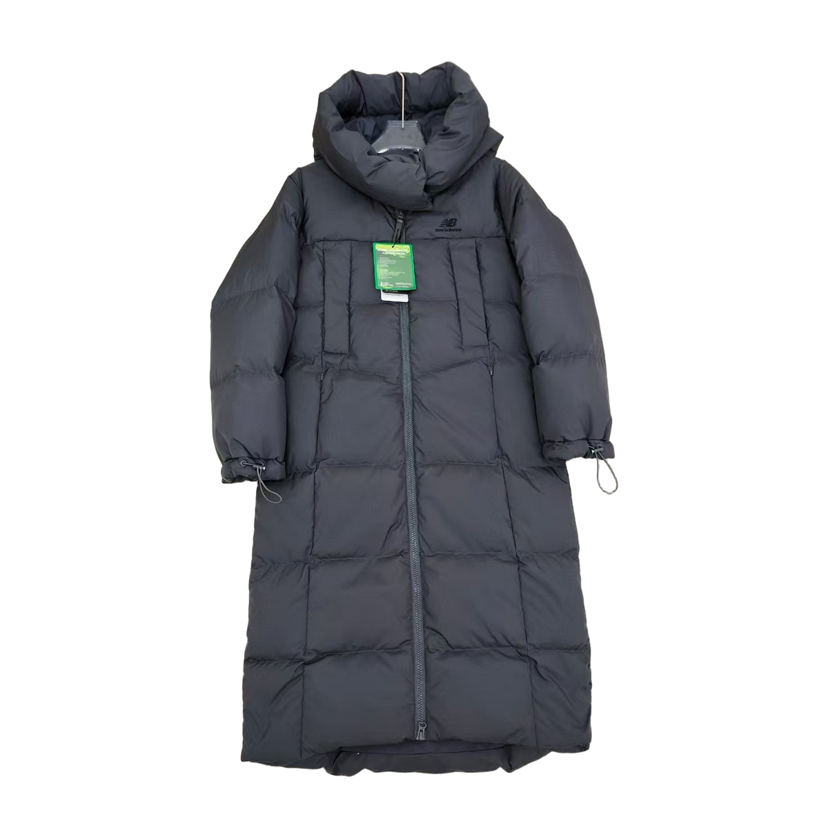 New Balance Long Hooded Puffer Coat – Black