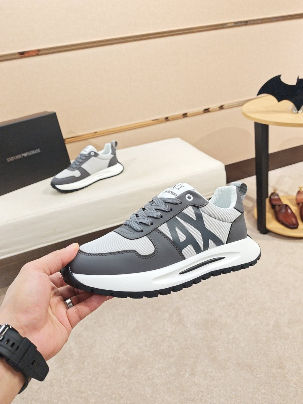 Armani A|X Graphic Lace-Up Sneakers